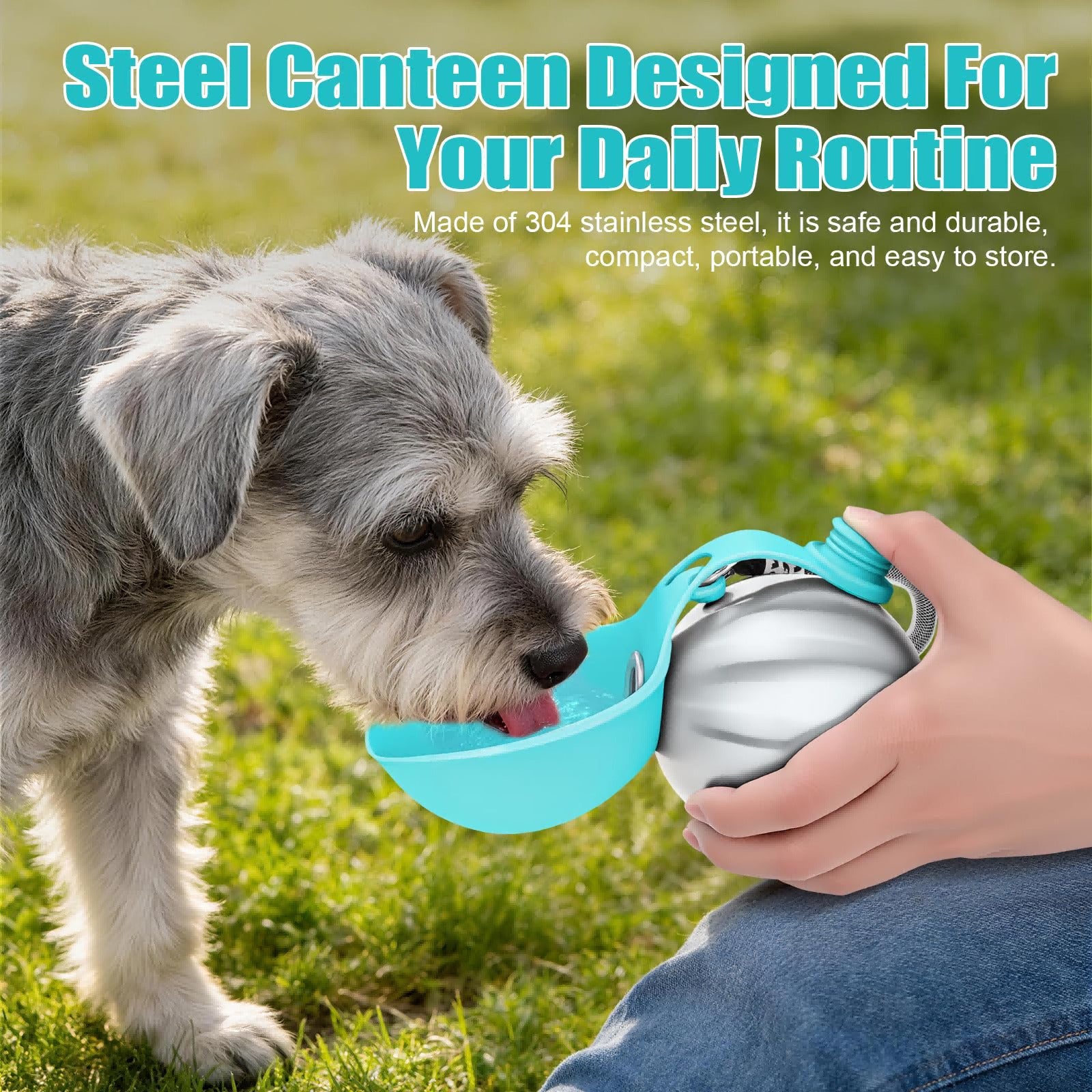 304 stainless steel canteen, dog drinking