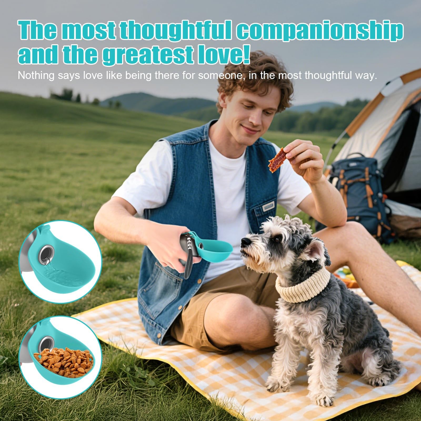 Thoughtful companionship — feed and water on the go